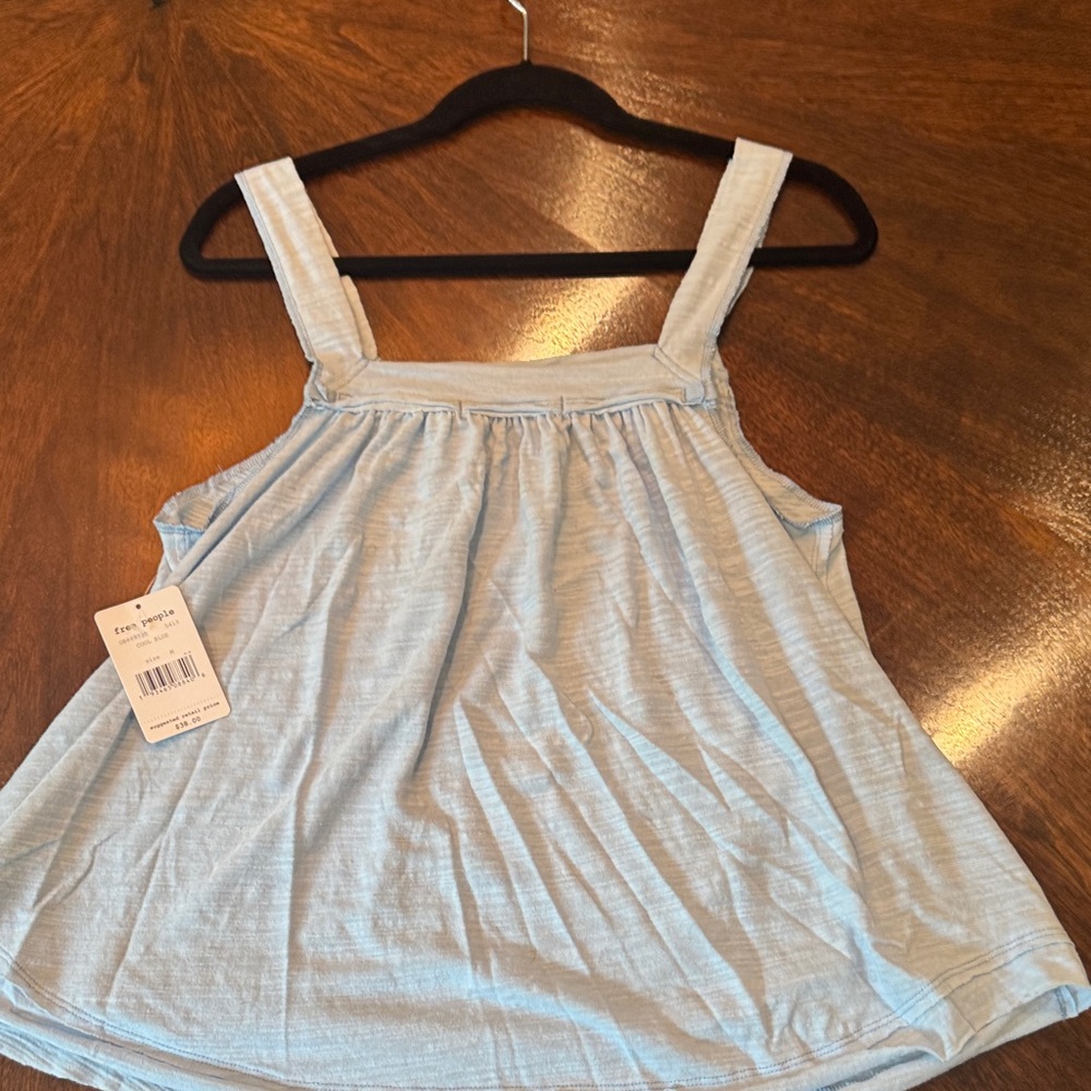 Free People Pale Blue Wide-Strap Tank